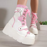 Thick Bottom Boots 2025 New Punk Locomotive Mid-Sleest Boots Girl Cute Spice Girl Martin