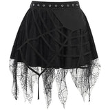 Gothic Punk, Spider Web, Tassel, Half Skirt, Dark Wind, Short