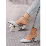 Sandals 2025 Summer New Temperament Niche Tip Mid-Bag Small High Heel One-Shoe Two Women's