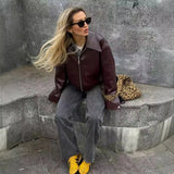 Women's Explosive Solid-Colored Collar Jacket