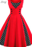 Women Robe Retro Vintage Dress 50s 60s Rockabilly Dot Swing Pin Up Summer Party Dresses Elegant Tunic Vestidos