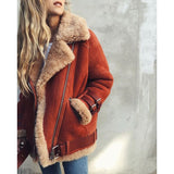 Women's Locomotive Deer-Skin Cashmeat Wool Coat Women's Cotton