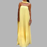 Summer New Temperament Women's Collage Wrapped Breasts Sexy Party