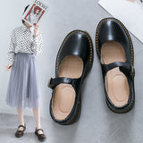 Leather Shoes Women Retro Women 2025 Spring College Wind Flat-Soles Retro Shoes Students Literary Style