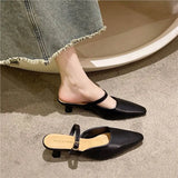 Women's New French Bag Head In The Summer Of 2025 With Cool Drag Pointed Shoes Wearing
