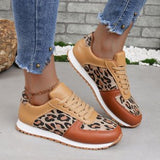 2025 Spring And Autumn New Leopard-Print Leisure Single Shoes Women's Flat Bottom With Sports Casual