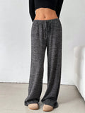 Autumn And Winter Women's New Casual Striped Solid Rubber Rope Cotton Straight