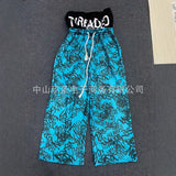 New Popular Print Wide Leg Pants Fake Two Teen Hip