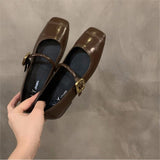 Jane Women's Shoes In The Spring And Summer Of 2025 New Light Mouth Flat Bottom One Word With Women's Shoes Black Single Shoes Women's