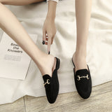 And Autumn Flat Bottom Low-Heeled Half-Slippers Women Wearing Baotou Muller Shoes Size Size