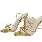 Large-Size Sandals Women's Tangled Tying Women's Shoes Fine Heel High-Heeled Summer Women's