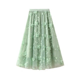 Yarn Embroidery Heavy Industry Half-Body Skirt Large-Size Dress 2025 Spring New A Word High-Waist Long Skirt