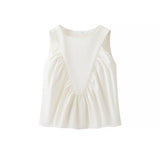 Women's Dress 2025 Summer Collar Sleeveless Wrinkle Shirt Shirt Top Women