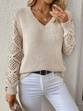 Hollow Knitted Jersey Sweater Hot Loose Leisure Long-Sleeved