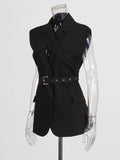 Suit 2025 Autumn New Fashion Niche Cross-Tape With Sleeveless Blazer Woman