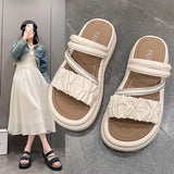 Bottom Cool Slippers Female Summer Outside Wear 2025 New With Skirt Fairy Wind Two Wear Fashion Beach One Word