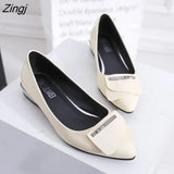 Elegant Red Pointed Toe Flat Shoes Women Patent Leather Flats Fashion Slip On Ladies Shoes Lady Slip On Ballet Office