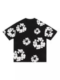 Fashion Trend Foam Printing Loose T-Shirt Y2K Hop Streetwear Men's And Women's Jacket Casual Top