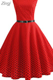 Womens Summer Dresses Women Robe Elegant Vintage Retro Swing Rockabilly Dress High Waist Floral Runway Sundress