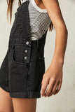 Loose Multi-Pocket Strap Jeans Woman-Outfit
