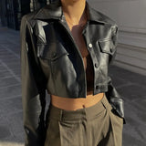 Zingj 2023 Hot Style Women's Sexy Crop Hot Girl Motorcycle Suit Single Breasted Jacket