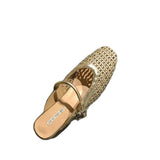 Retro Net Bread Head Half-Dragging Sandals Women Summer Weaving Coarse Coarse And Mary Jane Pedaled Women's