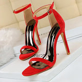 Shoes Summer Women Sandals Satin Hollow High Heels Stiletto Fashion Sandles Women Heels Ladies Shoes Women's