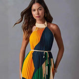 2025 New Rolling Sleeveless Casual Dress INS Loose Vacation Women's
