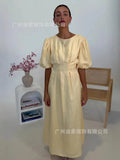 Summer Women's Long Dress Elegant Short-Sleeved