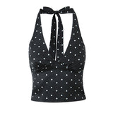 New Wave Point Printing Hanging Neck Sling Slings Wave Point Skirt