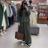 2025 New Women's Button Pocket Solid Color Half-Dress Skirt Fashion Suit
