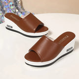And Summer New Fish Mouth Slope And Slippers Women Wear Fashion Leisure Flip-Flops To Drag Large Size Women's
