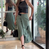 Zingj New 2023 Summer Fashion Neck Short Style Put On A Two-Piece Suit-Outfit