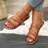 Large-Size Buckle Flat Bottom Dew Sandals Women Buckle Beach Cool Slippers