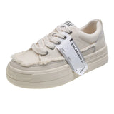 Canvas Shoes Women's Esque Shoes New Retro Fashion Thick-Soled Casual Single Shoes Beggar Tide