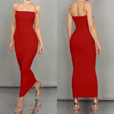 Zingj Women's Ins Sexy Sling Temperament Sling Dress Open Back Slim Dress Female