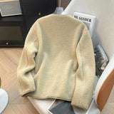And Winter New Swaying Velvet Short Coat Women V-Neck Casual Thicken Warm Lamb Velvet Loose Coat