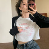 Vintage Raglan Sleeve Crop TopOutfit
