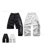 New Popular English Draft Design Men's And Women's Wide Leg Pants Side Print Series