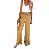 High Waist Loose Long Cotton Linen Wide Leg