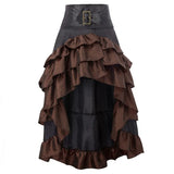 Short Long Back Irregular Chameleon Ruffles High Waist Stitching Cake Women's