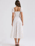 High-End Women's Dress French Style Collar Crumn Dress Dress Temperament Print Dress Fashion Casual Holiday