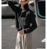 Sense Simple Collar Jacket 2025 Spring And Autumn Dopamine Eye-Catching Basis Simple Waffle Coat