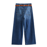 New Autumn Jeans With High Waist, Wide Legs And Ankles