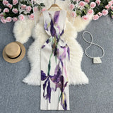 Zingj Gentle And Comfortable Temperament Slim And Casual Thin Print Dress Female 2024 Summer New