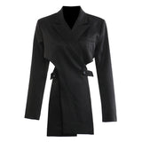 Early Spring Personality Cut Irregular Waist Blazer Top