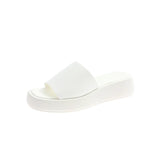 Zingj Bottom Slippers Female 2024 Summer New Korean Version Fashion Simple Square Head Flat Bottom Flip-Flip Slippers Female