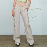 Sexy V Waist Simple Loose Comfortable Trousers Slimming Casual Small