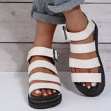 Summer New Word Sandals Women's Shoes 40-43 Large Women's Shoes Rounded Toe Flat
