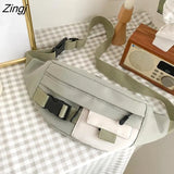 Bags Casual Functional Money Phone Pouch Belt Bag Female Canvas Banana Bag Fanny Pack Cargo Harajuku Fashion Ulzzang